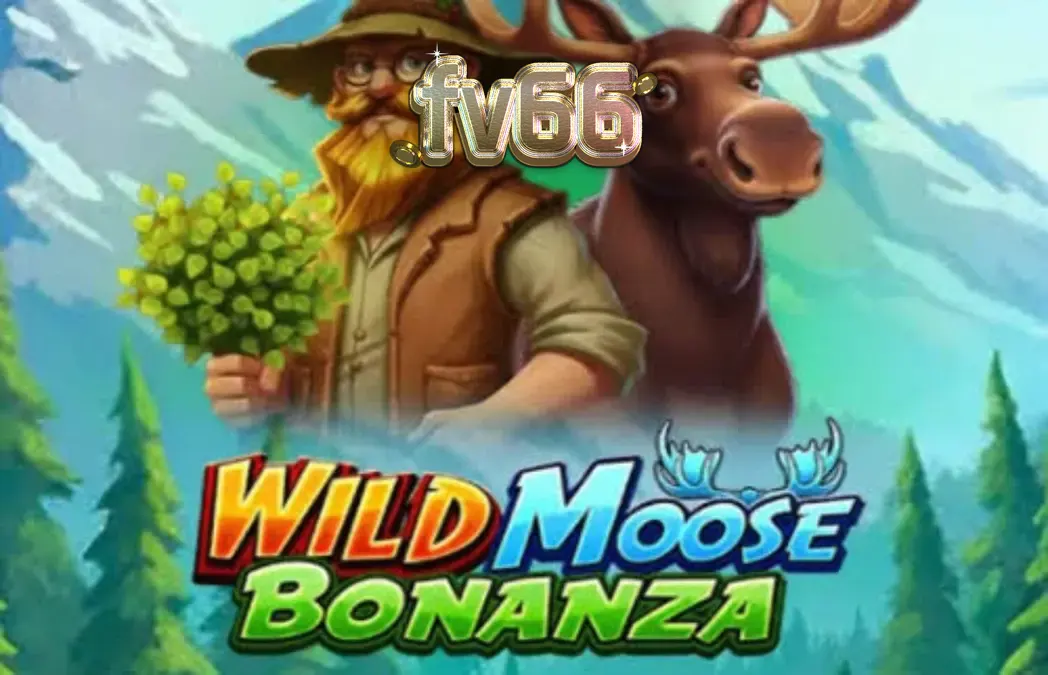 Pemandangan hutan liar yang indah dengan simbol moose dalam slot Wild Moose Bonanza